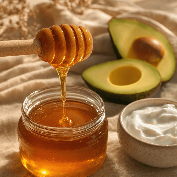 Feuchtigkeitsspendende Honig-Avocado-Maske