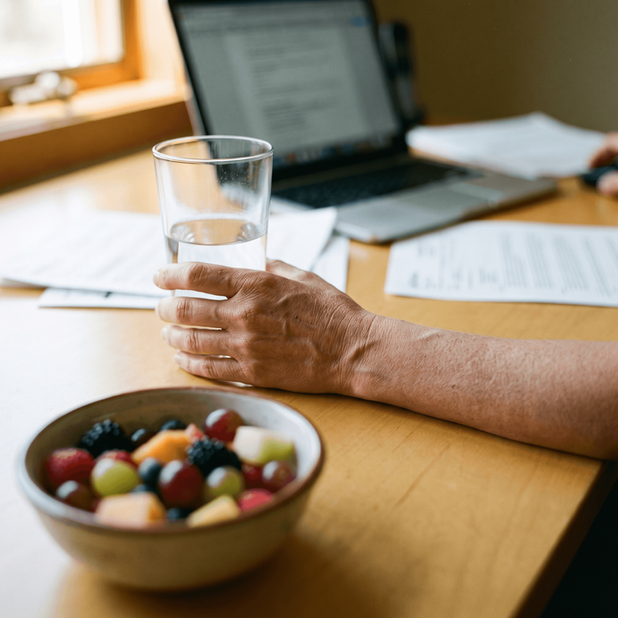 Genug trinken, ausgewogen essen
